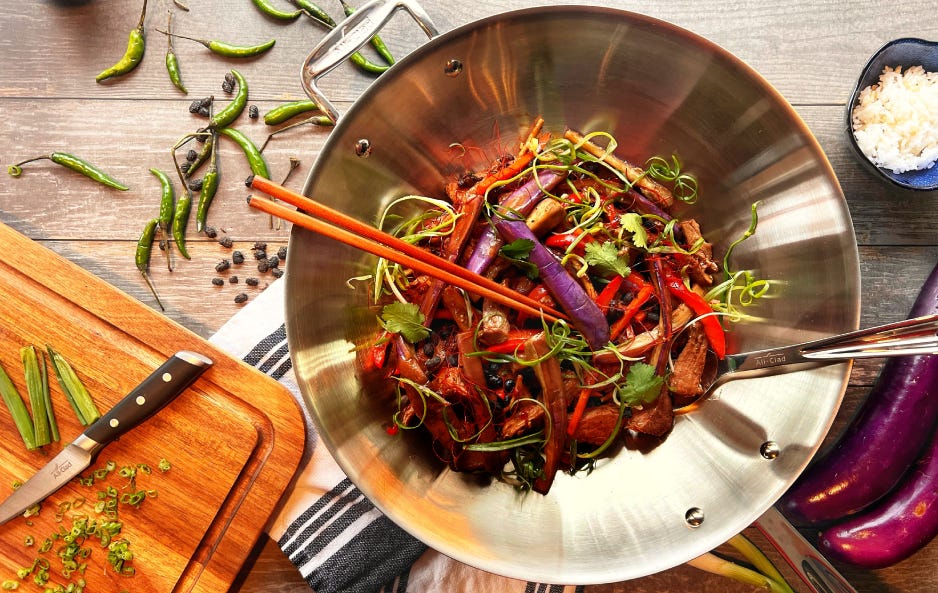 Szechuan Pork and Eggplant in Black Bean Sauce